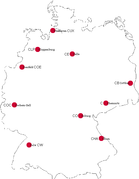 Ansicht Kfz-Kennzeichen Deutschlands mit C