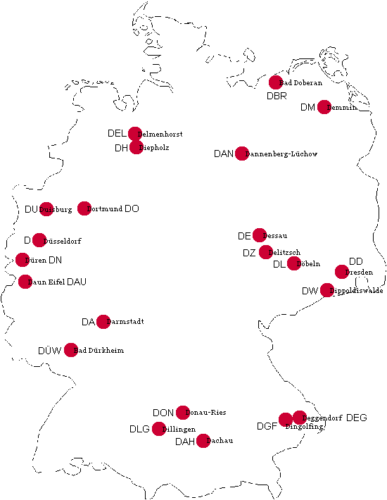 Ansicht Kfz-Kennzeichen Deutschlands mit D