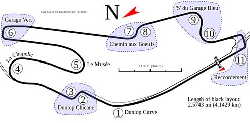 Le Mans Bugatti Circuit Streckenführung