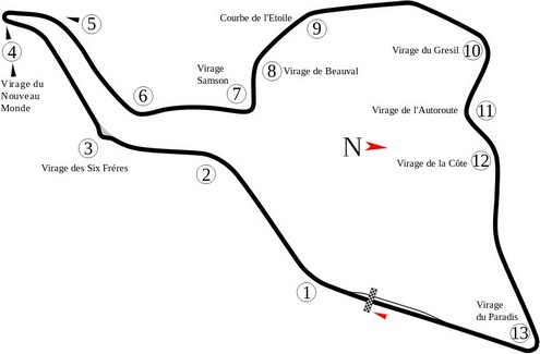 Rouen Les Essart Circuit Streckenführung